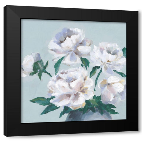 Delicate Blue  Black Modern Wood Framed Art Print by Isabelle Z