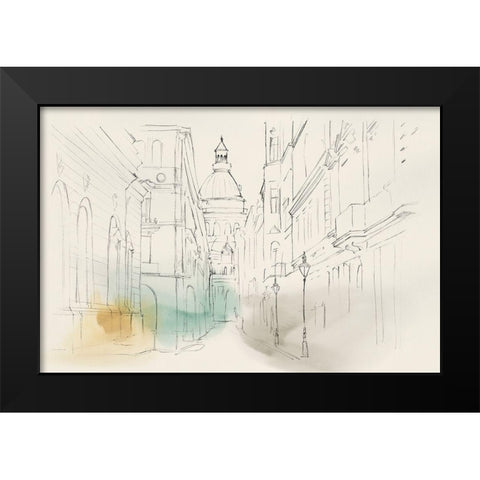 City Sketches I  Black Modern Wood Framed Art Print by Isabelle Z