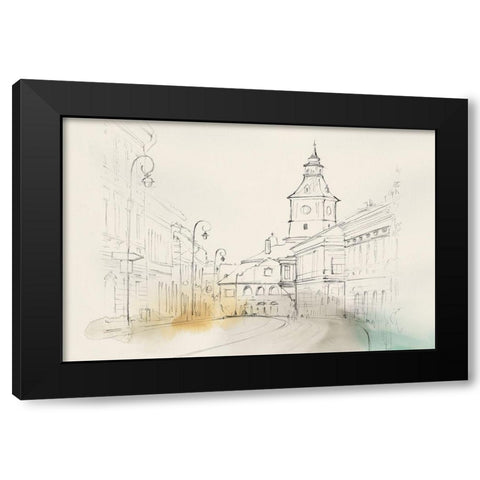 City Sketches II Black Modern Wood Framed Art Print with Double Matting by Isabelle Z