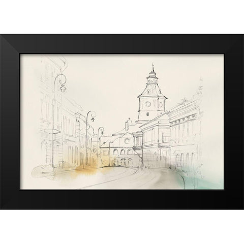 City Sketches II Black Modern Wood Framed Art Print by Isabelle Z