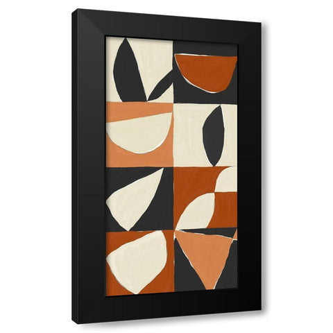 Mayan Pattern II Black Modern Wood Framed Art Print with Double Matting by Isabelle Z