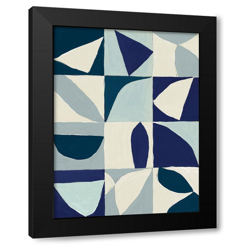 Yellow Mayan I Blue Version Black Modern Wood Framed Art Print by Isabelle Z