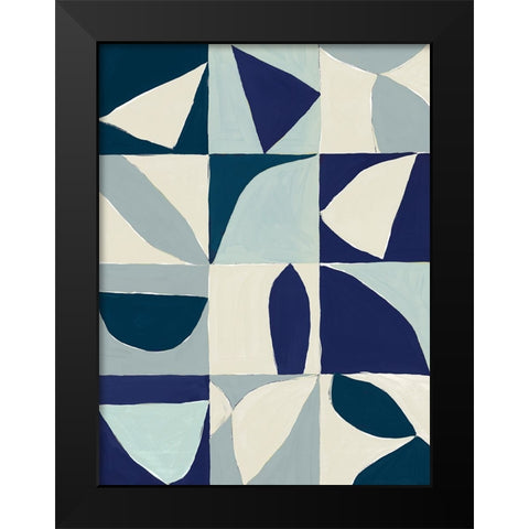 Yellow Mayan I Blue Version Black Modern Wood Framed Art Print by Isabelle Z