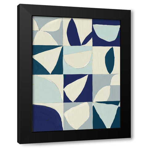 Yellow Mayan II Blue Version Black Modern Wood Framed Art Print by Isabelle Z