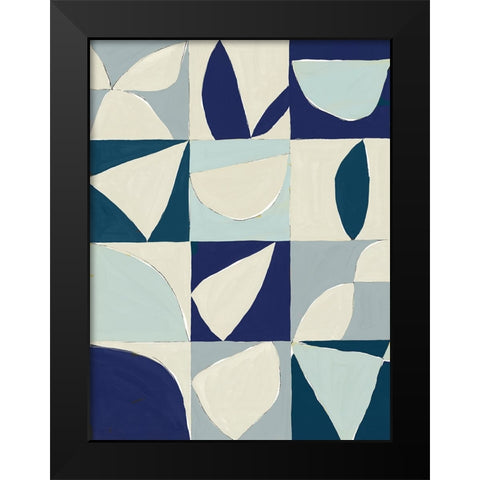 Yellow Mayan II Blue Version Black Modern Wood Framed Art Print by Isabelle Z