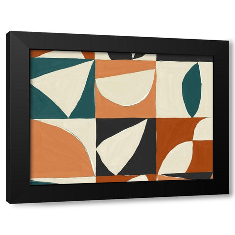Teal Mayan II Black Modern Wood Framed Art Print by Isabelle Z