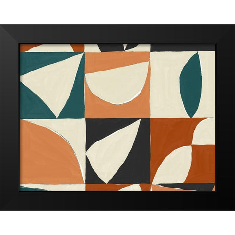 Teal Mayan II Black Modern Wood Framed Art Print by Isabelle Z