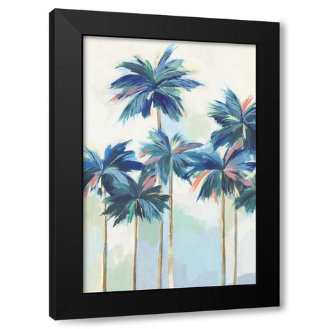 Sunset Teal Pams I  Black Modern Wood Framed Art Print by Isabelle Z