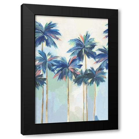 Sunset Teal Pams II Black Modern Wood Framed Art Print with Double Matting by Isabelle Z