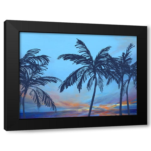 Sunset Beach Black Modern Wood Framed Art Print with Double Matting by Isabelle Z