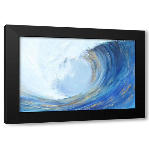 Wave Curl II  Black Modern Wood Framed Art Print by Isabelle Z