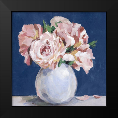 Sweet Peonies  in Vase Black Modern Wood Framed Art Print by Isabelle Z