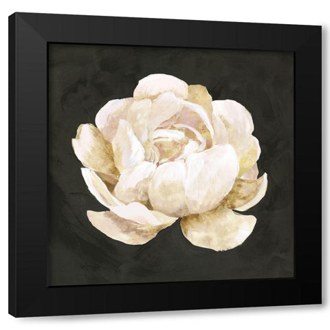White Blooming Flower I  Black Modern Wood Framed Art Print by Isabelle Z
