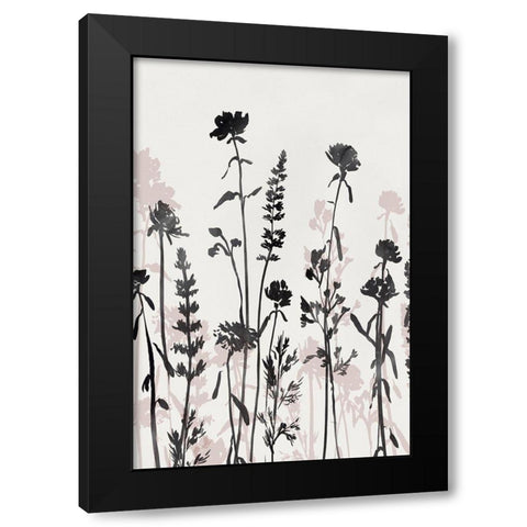 Wildflower Blooming Garden II Black Modern Wood Framed Art Print by Isabelle Z