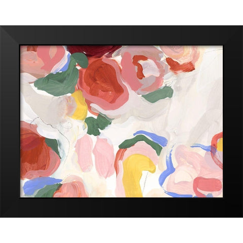 Pastel Flowers I Black Modern Wood Framed Art Print by Isabelle Z