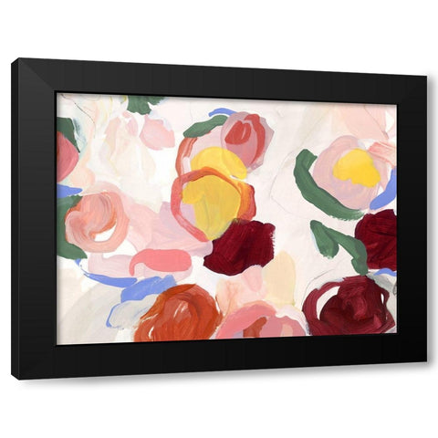 Pastel Flowers II Black Modern Wood Framed Art Print by Isabelle Z