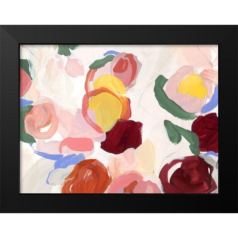 Pastel Flowers II Black Modern Wood Framed Art Print by Isabelle Z