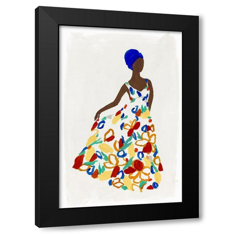 Floral Fashion I  Black Modern Wood Framed Art Print with Double Matting by Isabelle Z
