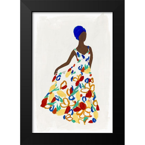 Floral Fashion I  Black Modern Wood Framed Art Print by Isabelle Z