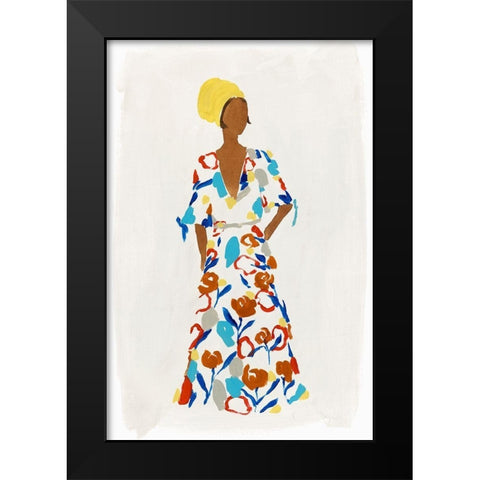 Floral Fashion II Black Modern Wood Framed Art Print by Isabelle Z