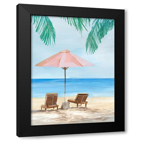 Sunny Beach Days  Black Modern Wood Framed Art Print with Double Matting by Isabelle Z