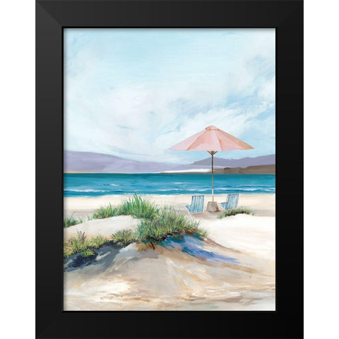 Summer Beach Days Black Modern Wood Framed Art Print by Isabelle Z