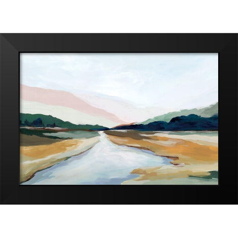 Hope Creek Black Modern Wood Framed Art Print by Isabelle Z