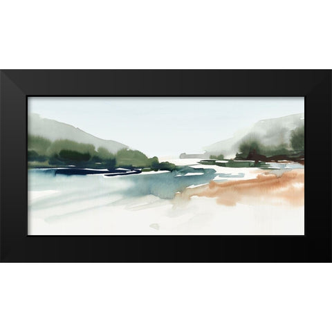 Harmonious Lake Black Modern Wood Framed Art Print by Isabelle Z