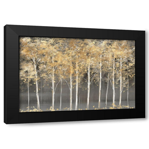 Golden Forest Light  Black Modern Wood Framed Art Print by Isabelle Z