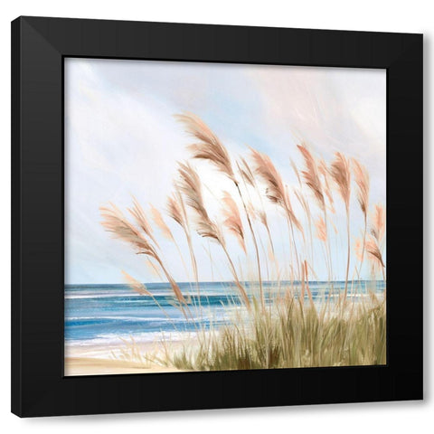 Beach Pampas Black Modern Wood Framed Art Print by Isabelle Z