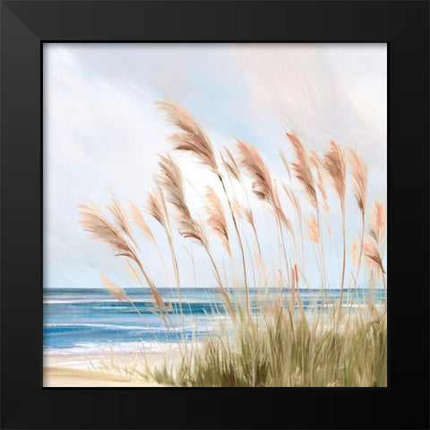 Beach Pampas Black Modern Wood Framed Art Print by Isabelle Z