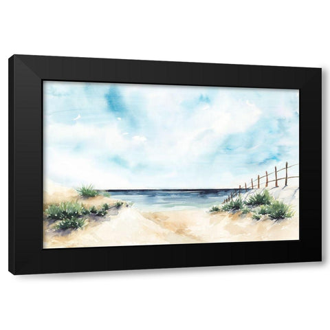 Sandy Beach II Black Modern Wood Framed Art Print by Isabelle Z