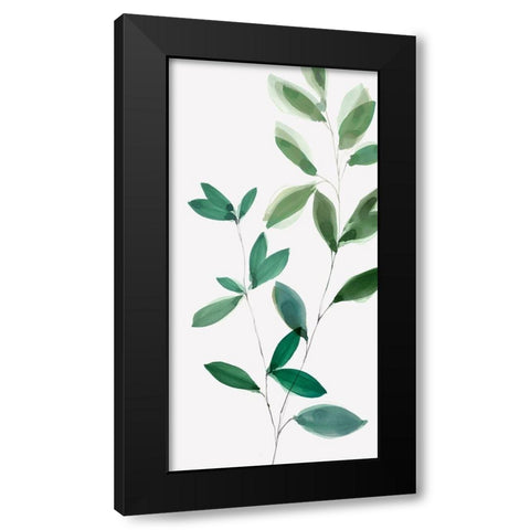 Growing Green II Black Modern Wood Framed Art Print with Double Matting by Isabelle Z