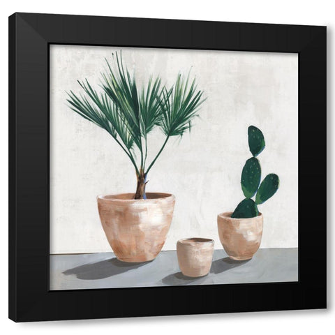 Tropical Vases  Black Modern Wood Framed Art Print by Isabelle Z