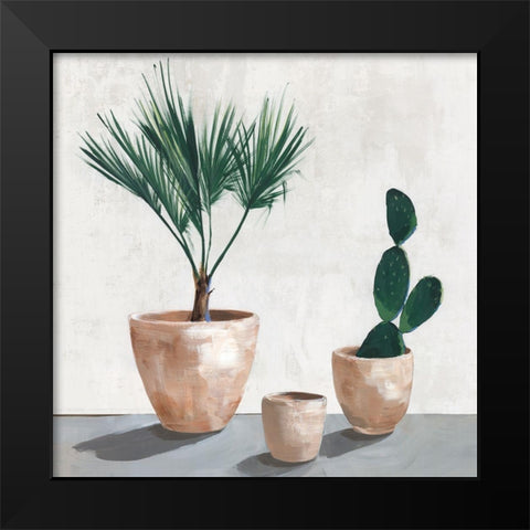 Tropical Vases  Black Modern Wood Framed Art Print by Isabelle Z
