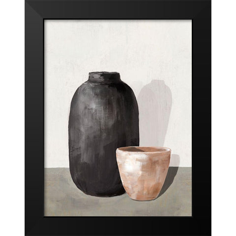 Vases II Black Modern Wood Framed Art Print by Isabelle Z