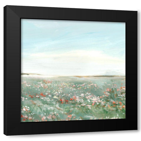 Wildflower Meadow I Black Modern Wood Framed Art Print with Double Matting by Isabelle Z