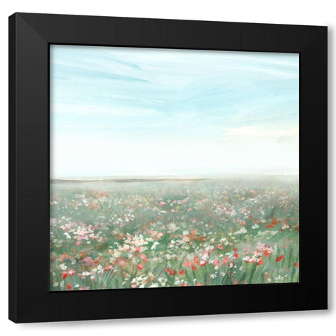 Wildflower Meadow II Black Modern Wood Framed Art Print by Isabelle Z