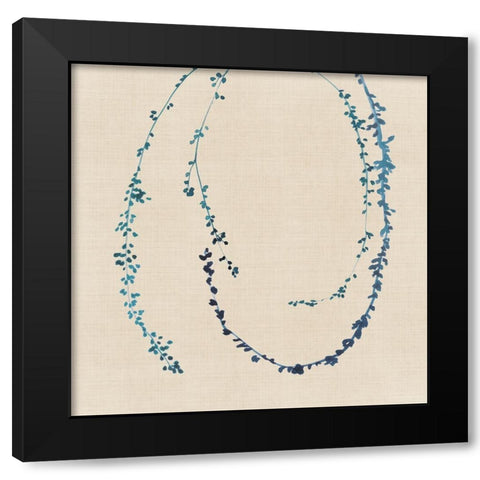 Indigo Vines I  Black Modern Wood Framed Art Print by Isabelle Z