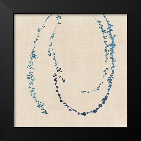 Indigo Vines I  Black Modern Wood Framed Art Print by Isabelle Z
