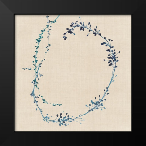 Indigo Vines II Black Modern Wood Framed Art Print by Isabelle Z