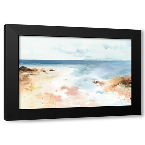 The Oceans Kiss Black Modern Wood Framed Art Print with Double Matting by Isabelle Z