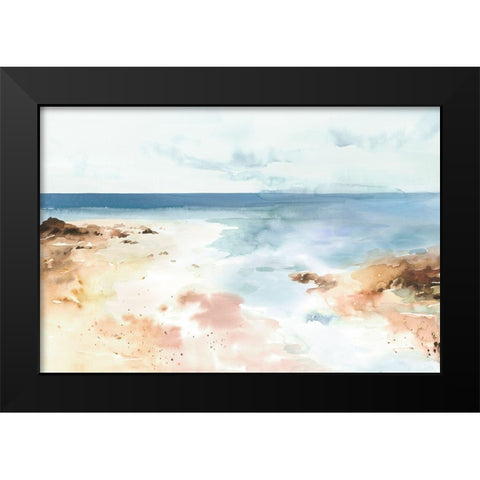 The Oceans Kiss Black Modern Wood Framed Art Print by Isabelle Z