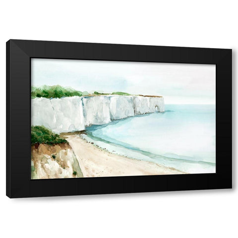 A Cliff by the Sea Black Modern Wood Framed Art Print with Double Matting by Isabelle Z