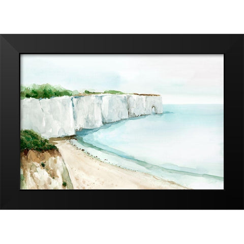 A Cliff by the Sea Black Modern Wood Framed Art Print by Isabelle Z