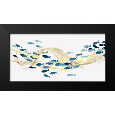 Under Water Sea Life Black Modern Wood Framed Art Print by Isabelle Z