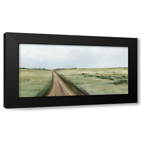 Country Road  Black Modern Wood Framed Art Print with Double Matting by Isabelle Z