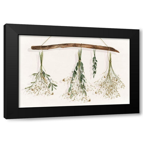 Drying Flowers  Black Modern Wood Framed Art Print by Isabelle Z