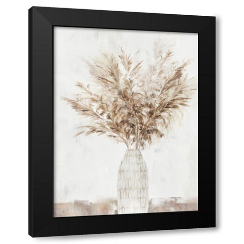 Pampas Vase I  Black Modern Wood Framed Art Print with Double Matting by Isabelle Z