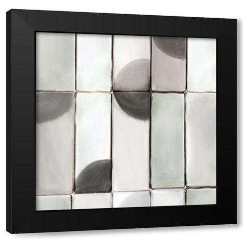 Counting Tiles II Black Modern Wood Framed Art Print with Double Matting by Isabelle Z
